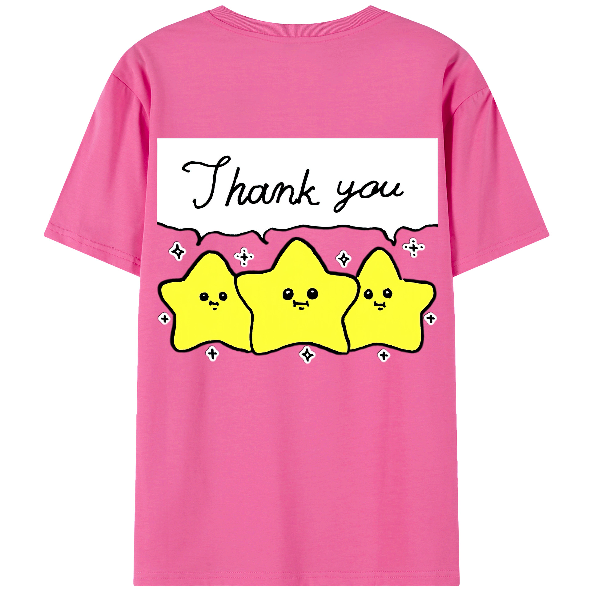 （画像用） ちいかわ 流れ星 Chii-kawa Shooting star レディース半袖Tシャツ(バックプリント)